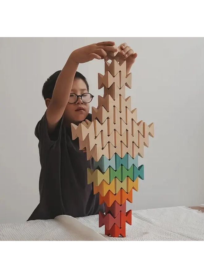 ألوان أكريليك خشبية مكدسة كتل DIY ديكور المنزل والمكتب الديكور الداخلي والخارجي - Image 1